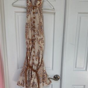Zara Cream and Brown Dress